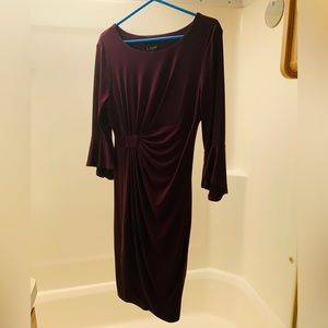 Cute Faux Wrap maroon dress